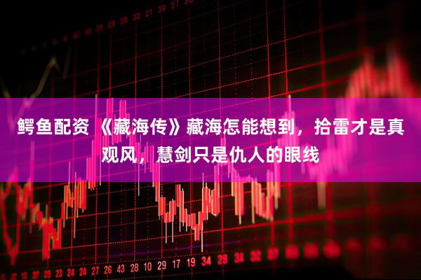 鳄鱼配资 《藏海传》藏海怎能想到，拾雷才是真观风，慧剑只是仇人的眼线