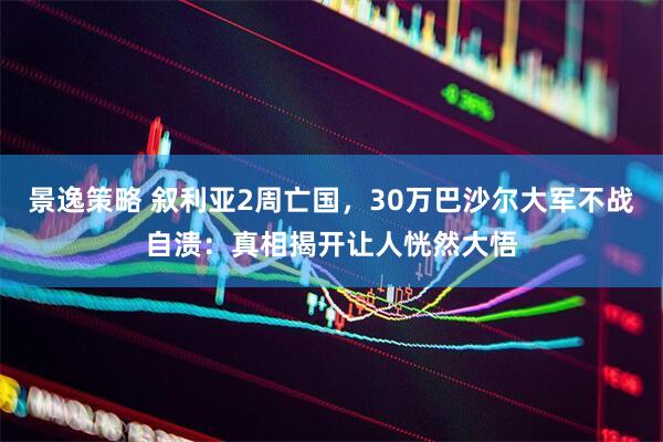景逸策略 叙利亚2周亡国，30万巴沙尔大军不战自溃：真相揭开让人恍然大悟