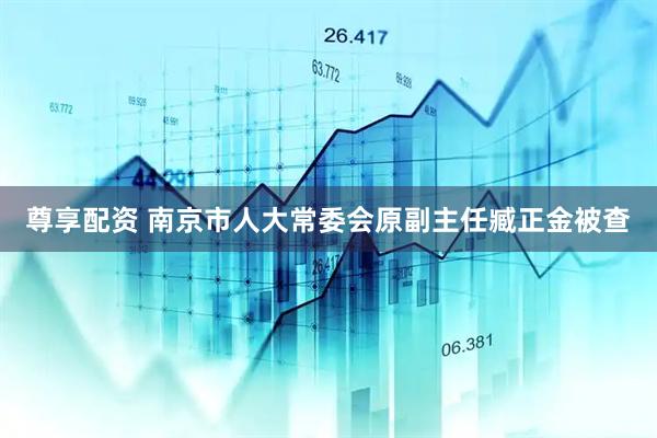 尊享配资 南京市人大常委会原副主任臧正金被查