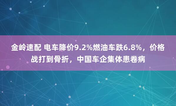 金岭速配 电车降价9.2%燃油车跌6.8%，价格战打到骨折，中国车企集体患卷病